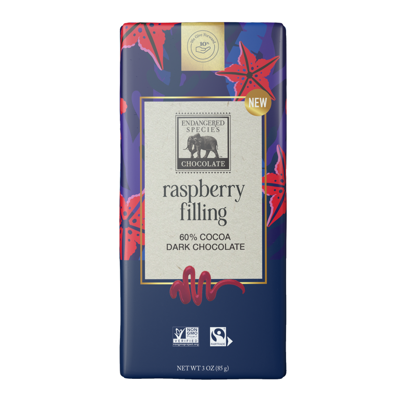 ENDANGERED SPECIES - Raspberry Filling, 60% Dark Chocolate      85g