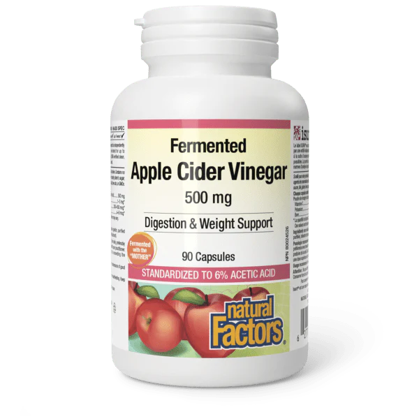 Natural Factors   Apple Cider Vinegar 500 mg   90 capscaps