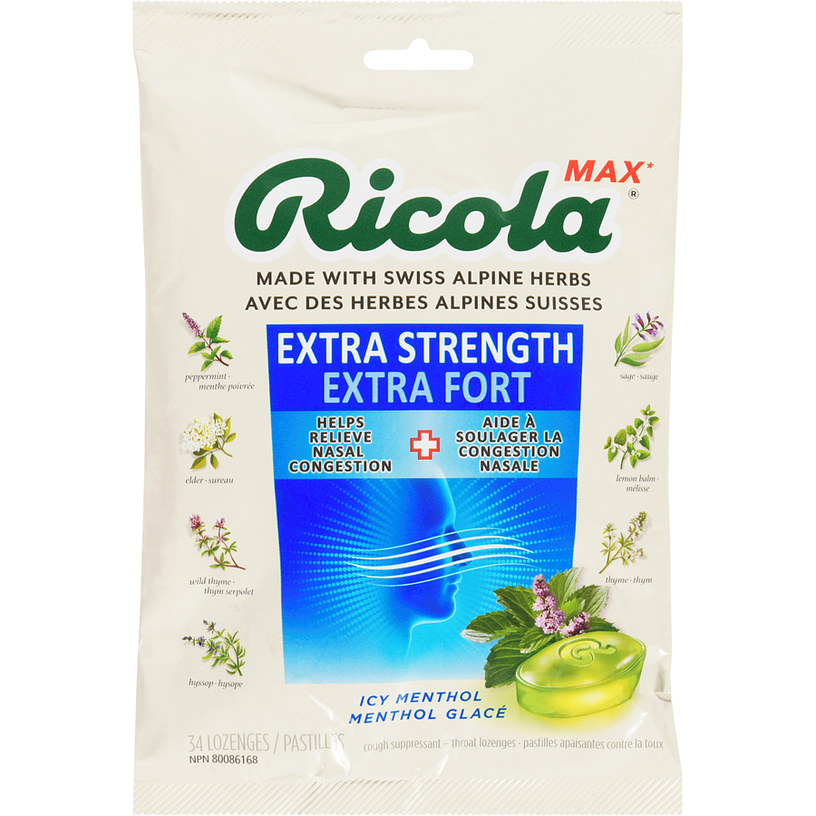 Ricola Extra Strength Icy Menthol 6 x 34ct