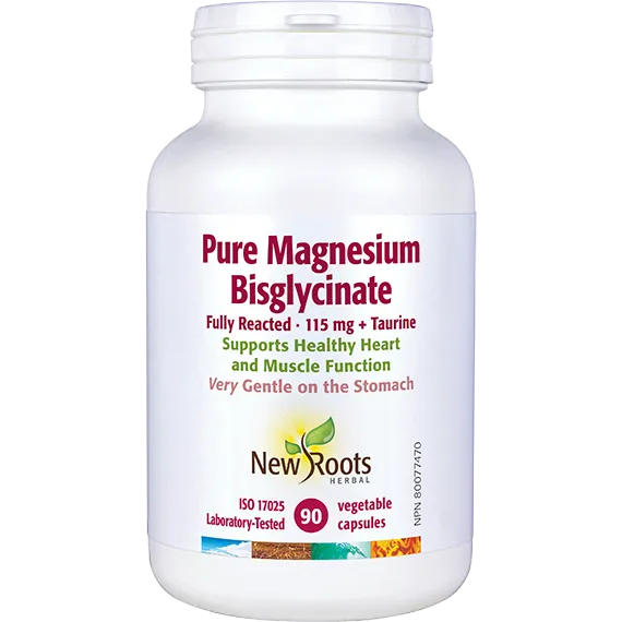 NEW ROOTS Pure Magnesium Bisglycinate · 115 mg + Taurine 90 capsules