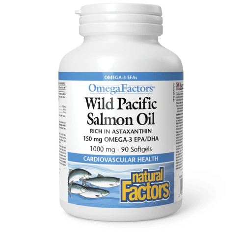 Natural Factors   Wild Pacific Salmon Oil 1000 mg, OmegaFactors®   90 sglssgls