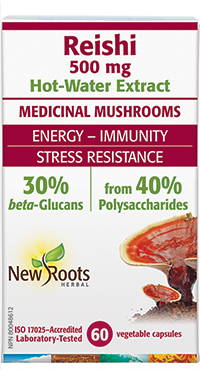 NEW ROOTS Reishi 500 mg · Hot-Water Extract 120 capsules