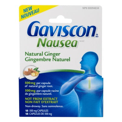 GAVISCON NAUSEA GINGER NATURAL TB 18 TABLET