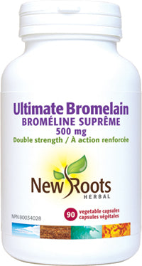 NEW ROOTS Ultimate Bromelain 500 mg · 2,400 UDG/g 90 capsules