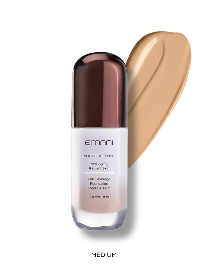 Emani Cosmetics - YOUTH DEFENSE FOUNDATION 35mL - MEDIUM Youth Defence Foundation