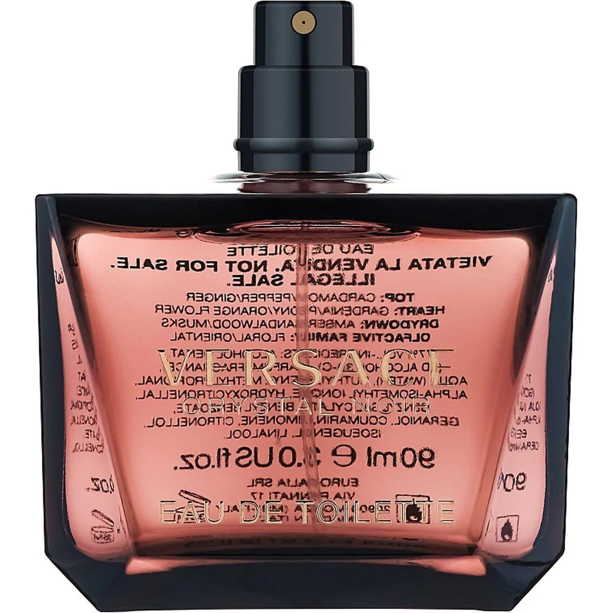 Crystal Noir Eau De Toilette Spray (Tester) By Versace 3 oz Eau De Toilette Spray