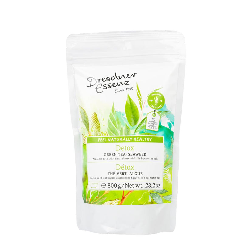 DRESDNER ESSENZ BATH POWDER, DETOX, GREEN TEA/SEAWEED, 800g
