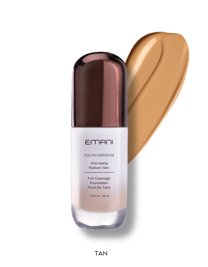 Emani Cosmetics - YOUTH DEFENSE FOUNDATION 35mL - TAN Youth Defence Foundation
