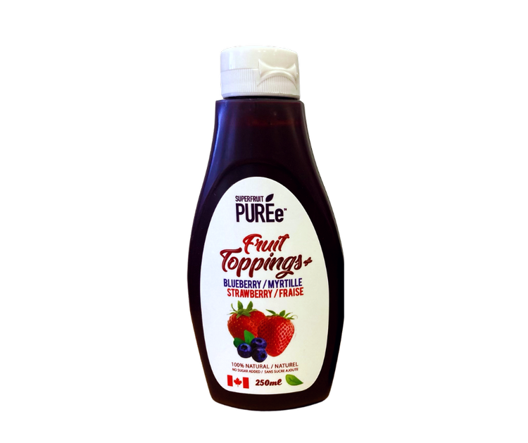 SUPERFRUIT PUREe Strawberry & Wild Blueberry - Fruit Toppings 250 ml Squeeze bottle