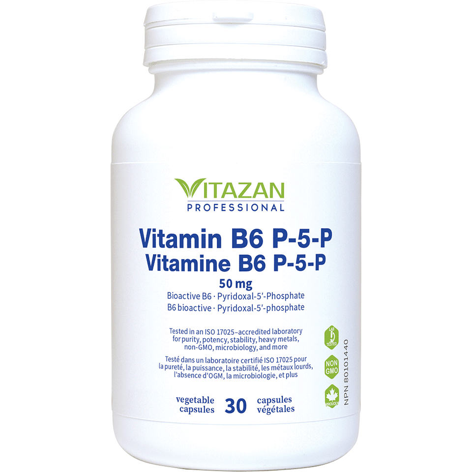Vitazan Vitamin B6 P-5-P (50 mg · Pyridoxal-5'-Phosphate) 30 capsules