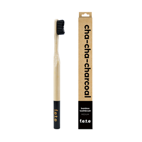 f.e.t.e.   Bamboo Toothbrush Cha Cha Charcoal 1ct