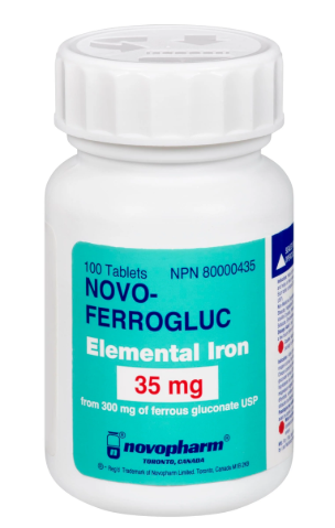 FERROUS GLUCONATE TB 300MG 100 NOVO