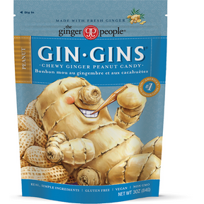 GINGER PEOPLE -    GIN GINS PEANUT GINGER CHEWS Candy 84g