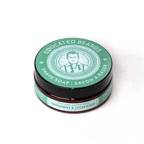 Educated Beards   Peppermint and Cedarwood Shave Soap 114g