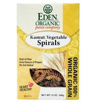 EDEN FOODS Org Kamut Vegetable Spirals 340g