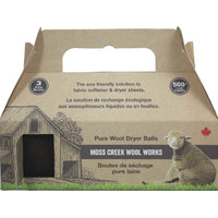 MOSS CREEK WOOL WORKS Pure Wool Dryer Balls 3pk - Brown