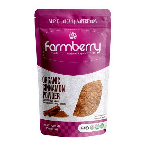 Farmberry Farmberry Organic Powder Flavour: Cinnamon
Container Size: 454 g Each