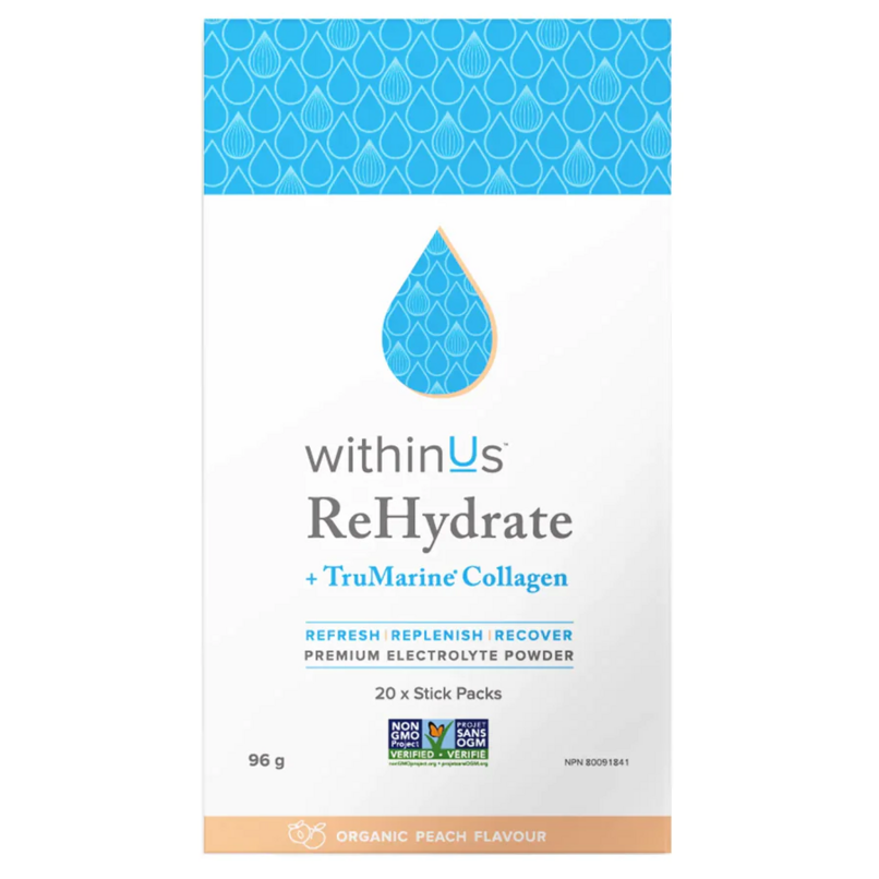 withinUs ReHydrate Collagen Box - Peach 20ct