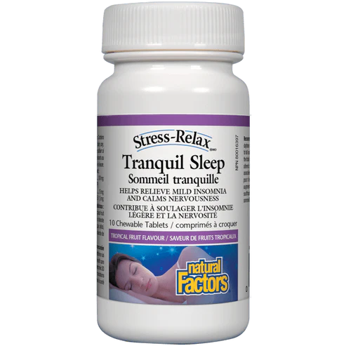 Natural Factors   Tranquil Sleep, Tropical Fruit Flavour, Stress-Relax®   12 x 10 chewschews