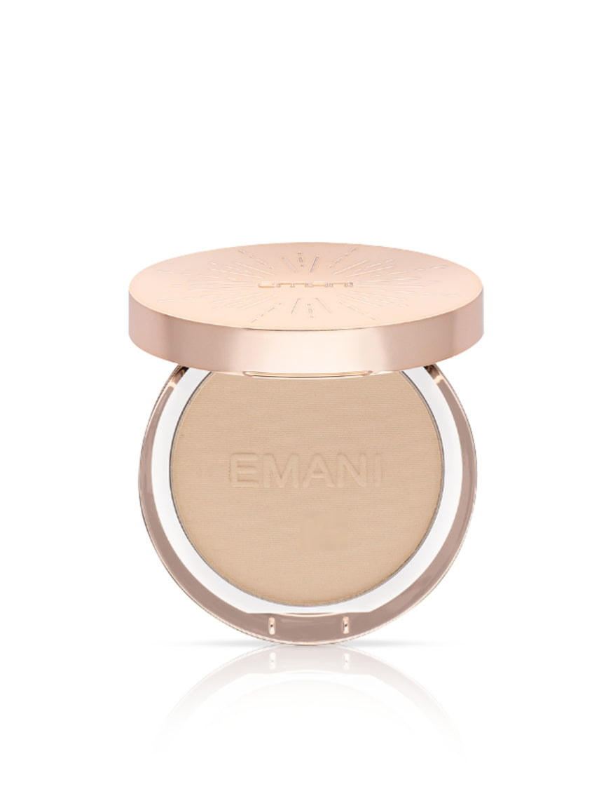 Emani Cosmetics - FLAWLESS MATTE FOUNDATION - Linen (LIGHT) Pressed Powder Compact