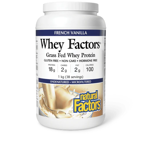 Natural Factors Whey Factors® Grass Fed Whey Protein (French Vanilla) 1 kg