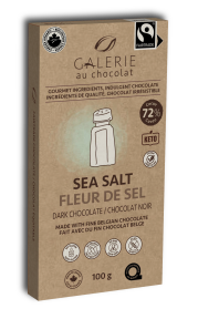 Galerie au Chocolat   Fairtrade Dark Sea Salt Choc Bar 100g