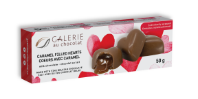 Galerie au Chocolat   VAls-Art Mini Hearts W-Caramel 12 x 50g