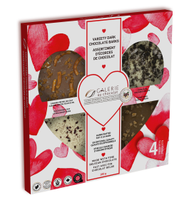 Galerie au Chocolat   Val-Art 4 Bark Heart Box 6 x 160g