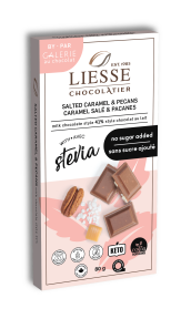 Galerie au Chocolat   No Sugar Caramel & Pecans Milk Choc 8 x 80g