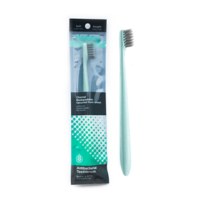 Happy Natural Products   Charcoal Biodegradable Toothbrush 1un