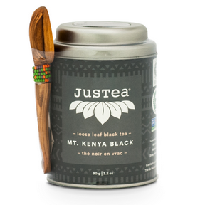 JUSTEA -  Mt. Kenyan Black Black Tea,  Loose Leaf   (tin)    90g