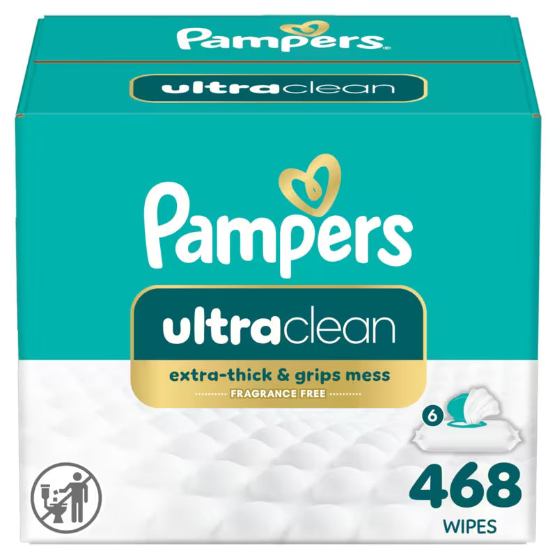 PAMPERS FREE & GENTLE BABY WIPES 6X78