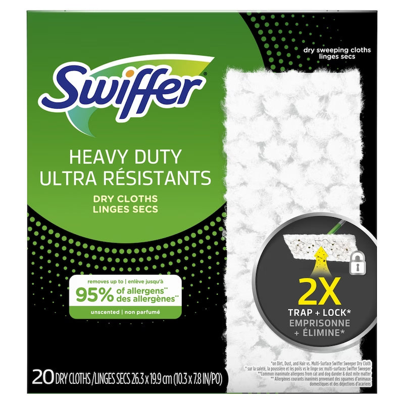 SWIFFER DRY CLOTHS HEAVY DUTY 20 pack of 4