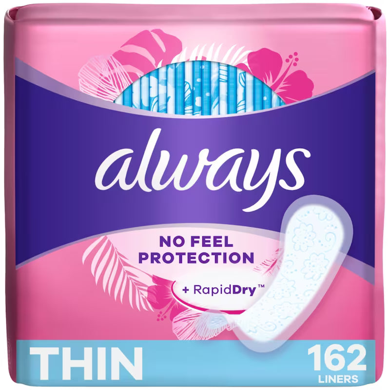 ALWAYS PANTILINER RG LOW FLOW UNS 162 pack of 6