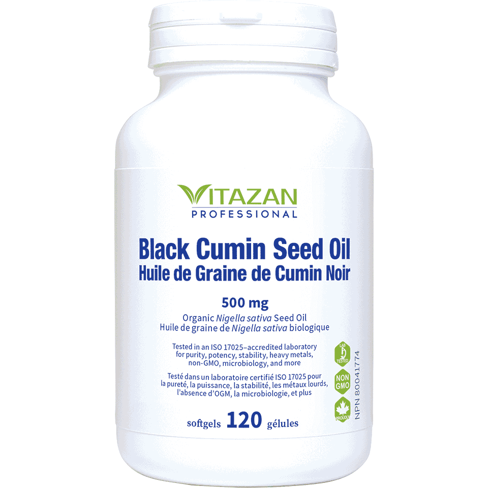 Vitazan Black Cumin Seed Oil (500 mg · Organic Nigella sativa Seed Oil) 120 softgels