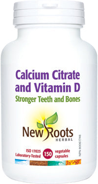 NEW ROOTS    Calcium Citrate and Vitamin D    150 capsules