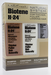 MILL CREEK HAIR CARE  -  BIOTENE H-24 TRI-PACK (Shampoo/Conditioner/Scalp Emulsion)    1unit