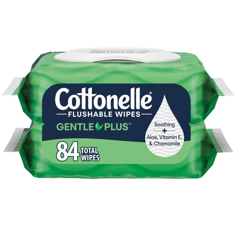 COTTONELLE GENTLE PLUS WIPES FLUS W/ALOE&VIT E2X42