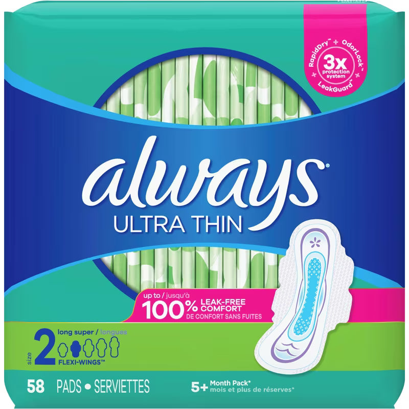 ALWAYS ULTRA LONG UNSCENTED SZ2 58 pack of 3