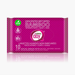 Genial Day   Unscented Bamboo Wet Wipes 10 x 10ct