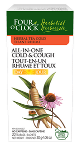 FOUR O’CLOCK -   All-In-One Cold & Cough Herbal Tea (Day) (NGM)    20ct