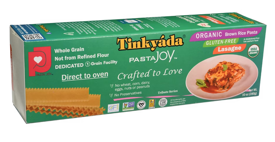 TINKYADA RICE PASTAS -      Lasagna, Brown Rice, Organic     280g
