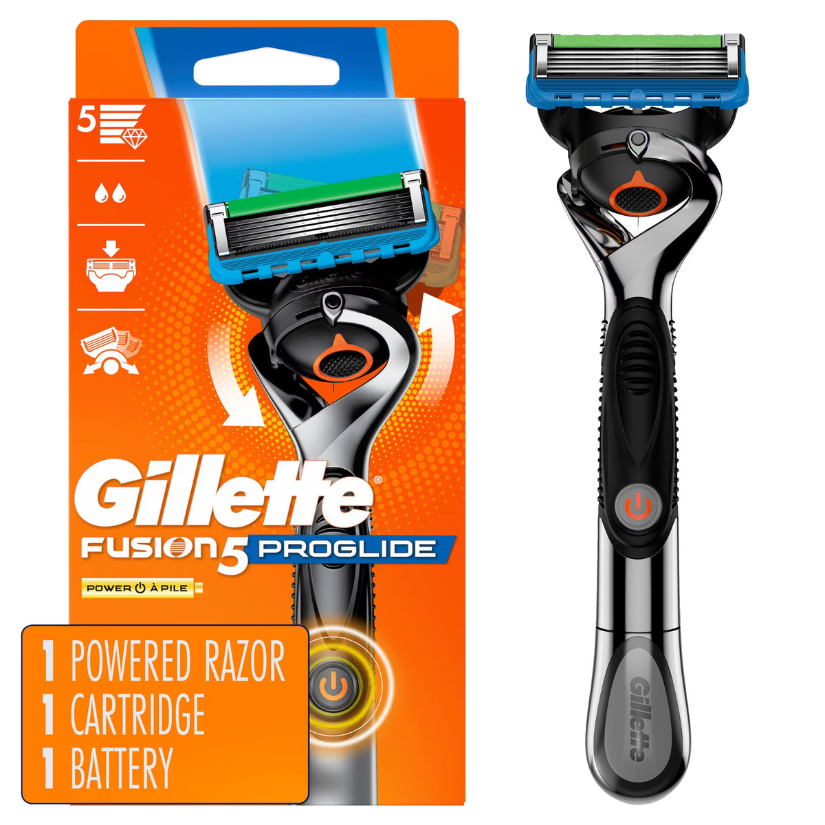 GILLETTE FUSION 5 POWER RAZOR+1CARTRIDGE W/BATTERY