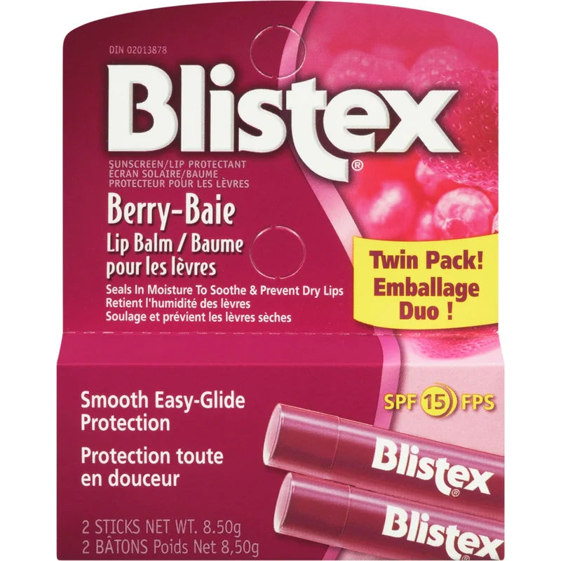 BLISTEX LIP BALM BERRY DUO 8.5G STICK MED. pack of 12