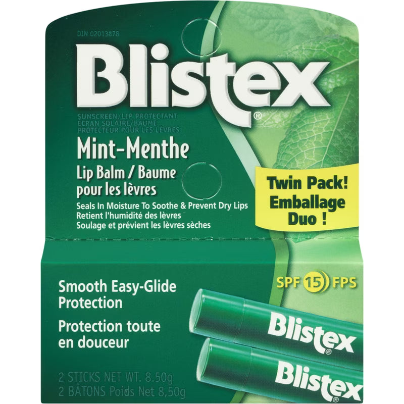 BLISTEX LIP BALM MINT DUO PK 8.5G STICK MED. pack of 12