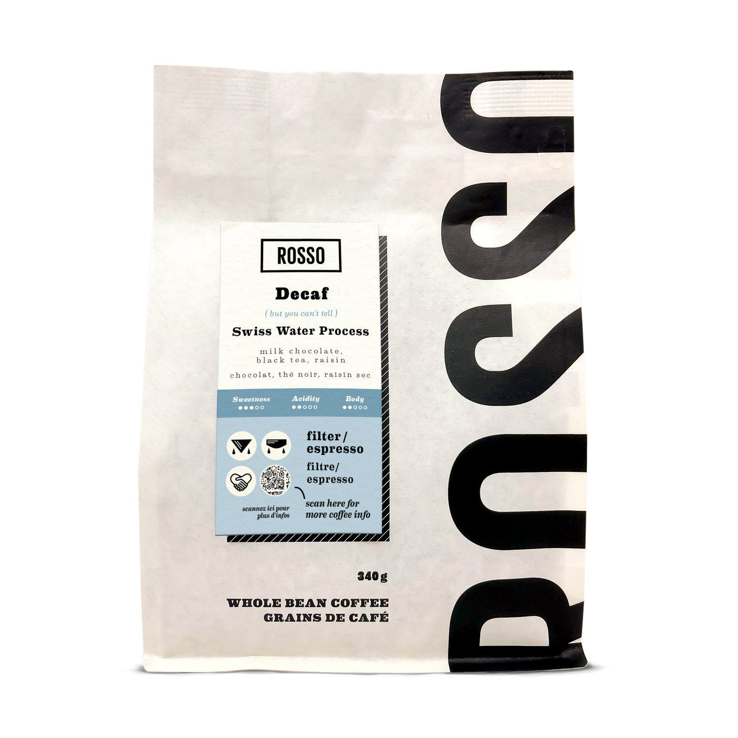 Rosso Swiss Water Decaf - Whole Bean 340g