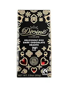 DIVINE CHOCOLAT_70% DARK CHOCOLATE HEARTS_12 80G