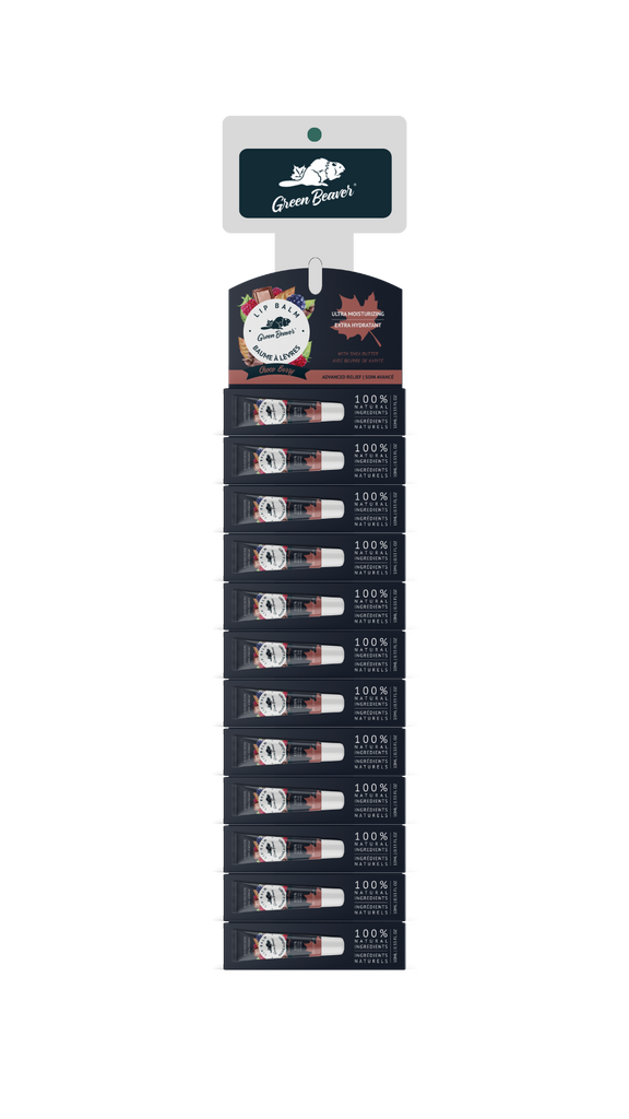 GREEN BEAVER Clip Strip Choco Berry Lip Balm*12
