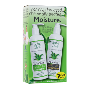 Herbal Glo   Aloe Vera MOISTURE Sham/Con VAL PK 2pk