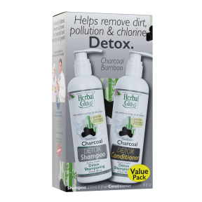 Herbal Glo   Charcoal DETOX Sham/Con VALUE PK 2pk